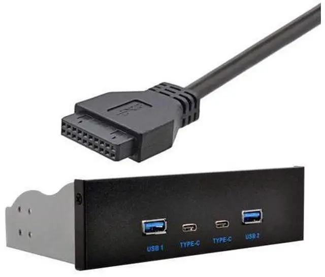 Main image of xiwai USB-C & USB 3.0 HUB 4 Ports Front Panel to Motherboard 20Pin Connector Cable for 5.25" CD-ROM Bay