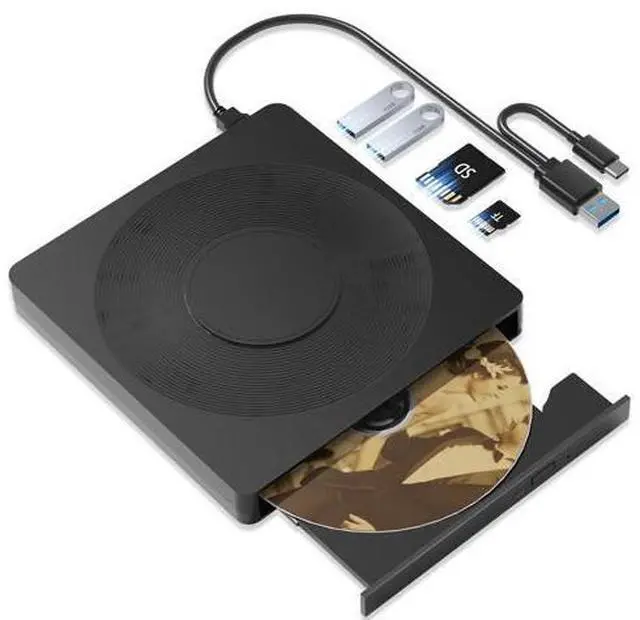 Main image of 5 in 1 External DVD Player For Laptop with LightScribe DVD Burner CD Rom External CD/DVD Drive For PC Usb 3.0 External DVD Drive, DVD Reader Disc Player Fit for Windows XP/7/8/10/11 Mac Laptop Desktop