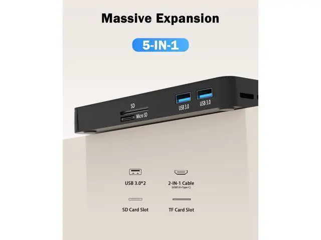 Alt view image 5 of 5 - 5 in 1 External DVD Player For Laptop with LightScribe DVD Burner CD Rom External CD/DVD Drive For PC Usb 3.0 External DVD Drive, DVD Reader Disc Player Fit for Windows XP/7/8/10/11 Mac Laptop Desktop