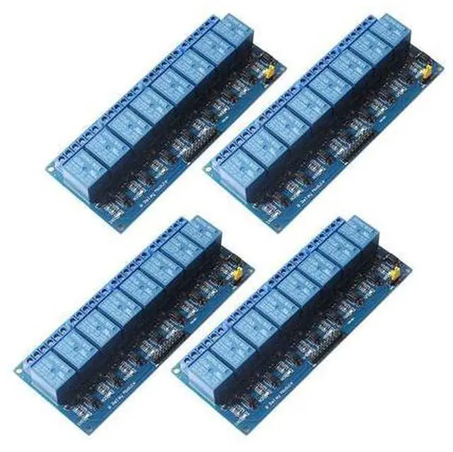 Main image of DEVMO 8 Channel DC 5V Relay Module Board, (4PACK) Electrical Equipments 8-Ch Optocoupler Compatible with PIC AVR DSP ARM MCU PLC Smart Home Control Switch