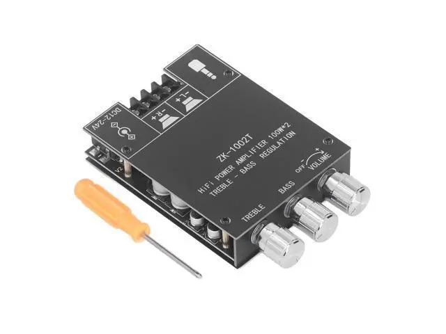 Main image of ZK-1002T HiFi Bluetooth Amplifier Board, 100W*2 Audio Amplifier Board with TPA3116D2 Chip, 1224V, with Treble and Bass Control, for DIY Speakers
