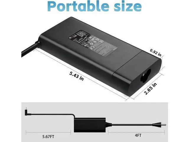 Alt view image 3 of 7 - 150W 135w Laptop Charger Fit for HP ZBook 15 16 17 G5-G8 Studio G3-G8 x360 OMEN 15 17 Victus 15 Pavilion Gaming 15 17 Spectre TPN-CA11 TPN-DA09 Power Supply Ac Adapter