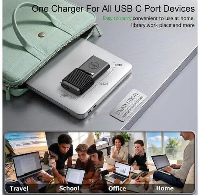 Alt view image 6 of 7 - 130W USB C Laptop Charger Compatible with Dell Precision 5530 5550 5560 5570 5750 5760 5770 Latitude 5401 5411 5501 5511 5520 XPS 15 17 9575 9500 9700 Power Supply Cord (DA130PM170 HA130PM170 0K00F5)