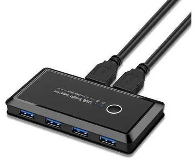 Main image of KVM switch, 2 in 4 out USB shared switch box KVM switch hub,handy switch with manual key, For mouse,keyboard,scanner