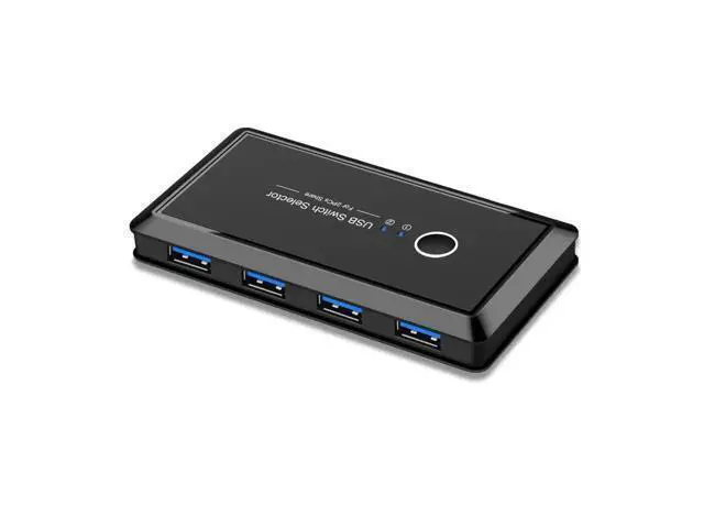 Alt view image 2 of 5 - KVM switch, 2 in 4 out USB shared switch box KVM switch hub,handy switch with manual key, For mouse,keyboard,scanner