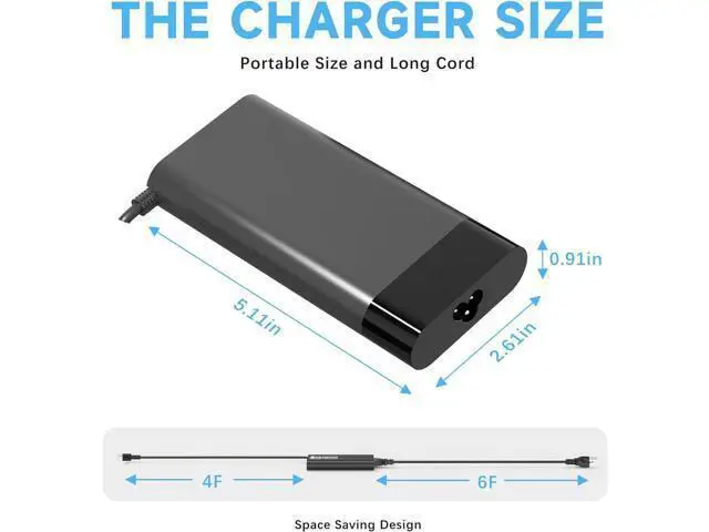 Alt view image 3 of 7 - 150W Laptop Charger Compatible with HP ZBook 15 16 17 15U 15V G3 G4 G5 G6 G7 G8 G9 ZBook Firefly 15 Victus 15 Studio G4 G5 G7 G8 G9 G10 G11 OMEN Pavilion Gaming 15 17 Supply Power AC Adapter