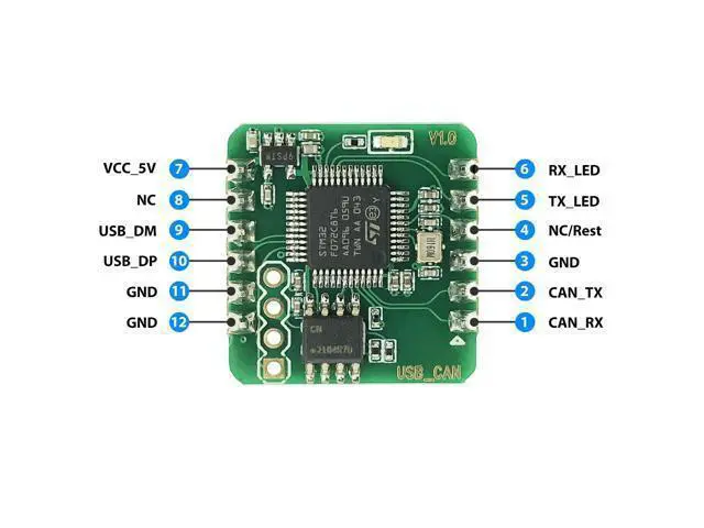 Alt view image 3 of 5 - USB CAN Converter Module for Raspberry Pi 5/4/Pi3B+/Pi3/Pi Zero(W)/Jetson Nano/Tinker Board and Any Single Board Computer Support Windows, Linux, Mac OS (USB2CAN-DevKit), Android, Venus OS
