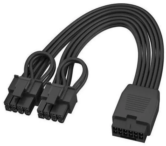 Main image of Vszerda 12VHPWR Cable Extension, 16 Pin(12+4) Female to Dual PCIe 8 Pin(6+2) Male GPU, PSU Conversion Cable for Power Supply 6.8 in(17cm)