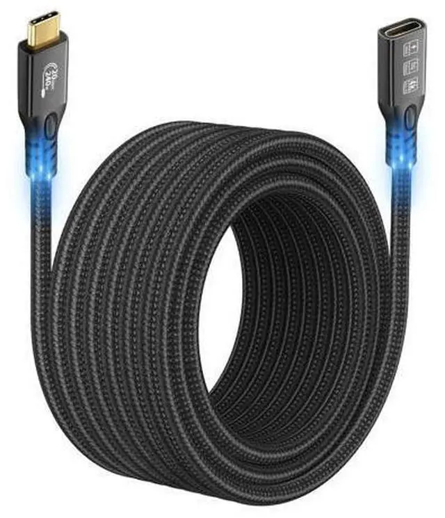 Main image of Vszerda 20Gbps USB C 3.2 Extension Cable, 16.5FT USBC 3.2 Gen2 Type-c Male to Female Extender Cable Ultra HD 4K@60Hz 240W Charging 20Gbps Data Transfer Compatible with External SSD eGPU