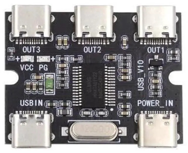 Main image of Vszerda USB-C 2.0 1-to-3 Three Ports HUB Splitter PCBA Expansion Module Board PCs Multiport 3 Devices Type-C for Keyboard Mouse Scanner Printer
