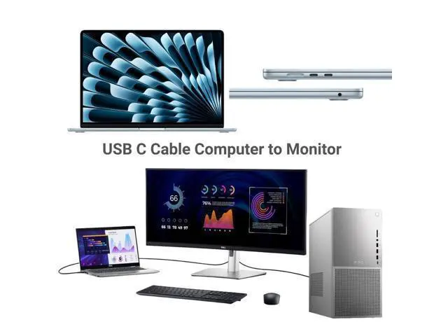 Alt view image 7 of 7 - Vszerda USB C to USB C Cable 40Gbps 6.6 FT, 240W 100W 60W USB4 Cable 24Pin for Thunderbolt4 Emarker USB Type C PD3.1 Video Audio Data Charger for iPhone16 16e 15 Galaxy S25 Display PC Mac Laptop