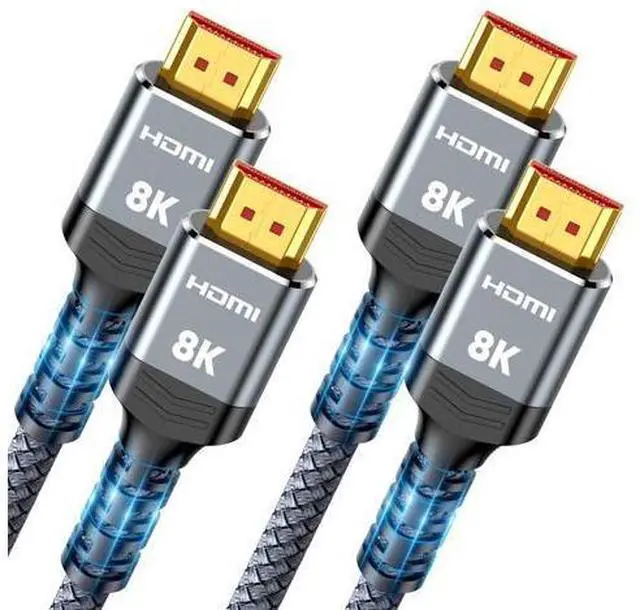 Main image of Vszerda 8K 2.1 HDMI Cable 3.3FT/1M 2-Pack, 48Gbps High Speed HDMI Braided Nylon Cord-4K120 144Hz 8K60Hz RTX 3090 eARC HDR10 4:4:4 HDCP 2.2&2.3 QMS VRR,Compatible for Laptop,Monitor,Roku TV,HDTV