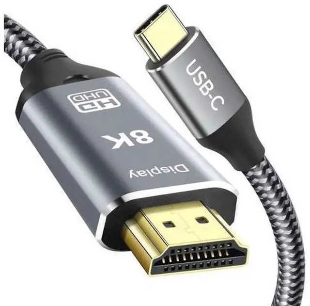 Main image of Vszerda USB C to HDMI 2.1 Cable,6FT, 8K@60Hz 4K@120Hz,Thunderbolt 4/5 to HDMIType C Compatible with MacBook Pro M4,M3, iPad, iPhone 16Pro, HDCP 2.3 & HDR10, 48Gbps, Galaxy Gaming Monitor