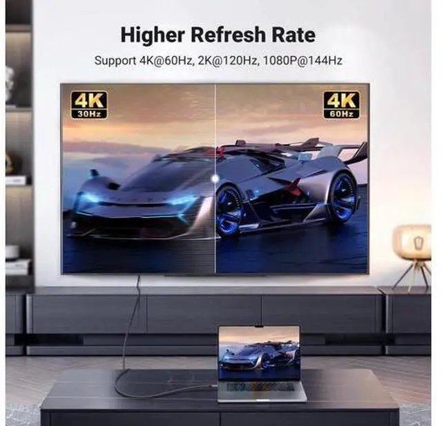 Alt view image 5 of 7 - UGREEN USB C to HDMI Cable (4K@60Hz) 6.6FT, Type C to HDMI Adapter Thunderbolt 4/3 to HDMI for Home Office Compatible with iPhone 17 Pro Max, MacBook Pro Air iPad Pro, XPS, Galaxy S25 Steam Deck