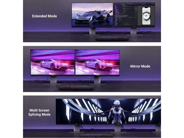 Alt view image 7 of 7 - UGREEN 16K 10FT DisplayPort Cable 2.1 DP2.1 40Gbps Support 8K@240Hz 4K@240Hz HDR, HDCP, DSC 1.2a, Braided Display Port Cable Cord Compatible FreeSync G-Sync Video Card Monitor