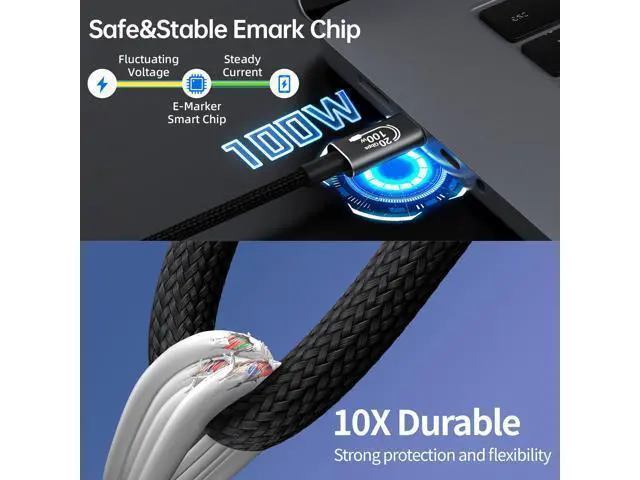 Alt view image 3 of 7 - Vszerda Extra Long USB c Cable 16.4FT, 20Gbps Data Transfer,100W USB C 3.2 Gen 2 Cable, 4K@60Hz Video and Audio Output Cord, 20V/5A USB C to C Male Cable, USB c to USB c Long Video