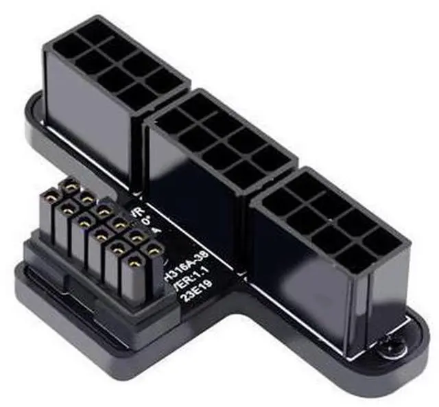 Main image of Vszerda ATX3.0 GPU PCI-E 5.0 Connector, 90 Degree Down Angled 12V HPWR Power Modular to Three ATX 8P Adapter for 4080 5090TI 12+4P Graphics Card