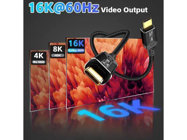 Alt view image 3 of 7 - Vszerda 120Gbps Thunderbolt 5 USB5 Cable 6.6FT 240W Fast Charging & 16K Video Display USB C Male to Male USB4 2gen Cord for MacBook Pro, iPad Pro, iPhone 17/16, SSD, Hub, eGPU, Dock, More