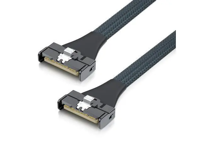 Alt view image 2 of 4 - Vszerda PCIe Gen5 MCIO to MCIO 8X Cable, SFF-TA-1016 74Pin 85-ohm, Server Storage Cable for NVMe Backplanes, HBAs, All-Flash Arrays, 0.5-m(1.64ft)