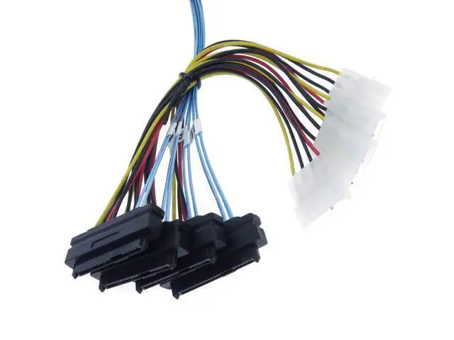 Alt view image 4 of 4 - Vszerda Mini SAS to SAS Cable Internal Breakout Cable SFF-8087 to SFF-8482 with 4X Molex Power Connectors for Raid Controller to Hard Drive 3.3FT
