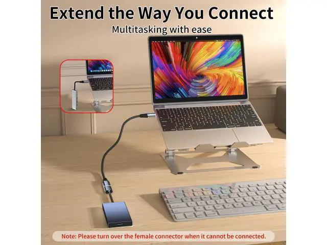 Alt view image 4 of 7 - Vszerda USB-c Extension Cable 3.3FT/1M Compatible with Thunderbolt 4 Extension Cable high Speed 40Gbps Data Transfer, USB c Male to Female, 8K Display/Video 240W, for Docking Station