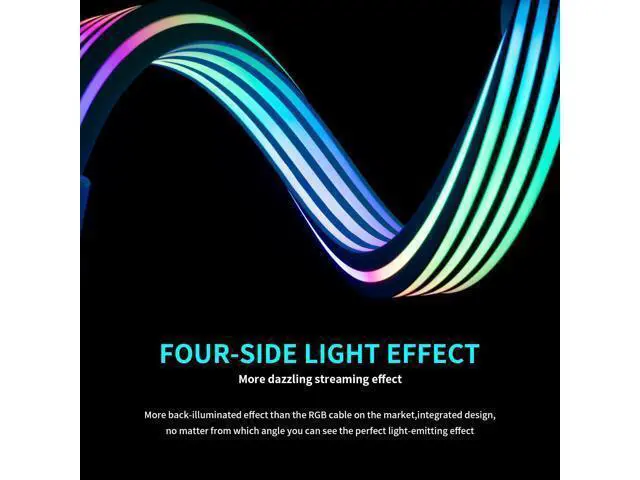 Alt view image 5 of 7 - Vszerda 8 Pin RGB GPU Cable,RGB PSU Cables Extension - Addressable 5V3Pin ARGB PC Case Decor for RTX 3060 4060 4070 Radeon RX 6600 580 Graphics Card Power Supply White