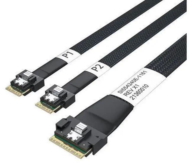 Main image of Vszerda SlimSAS SFF-8654 8i to 2xSFF-8654 4i 24G Internal Cable, PCIe 4.0, 85-ohm, 0.8m/2.6ft