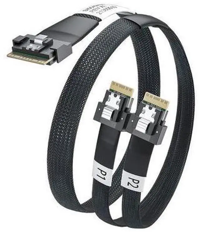 Alt view image 2 of 3 - Vszerda SlimSAS SFF-8654 8i to 2xSFF-8654 4i 24G Internal Cable, PCIe 4.0, 85-ohm, 0.8m/2.6ft