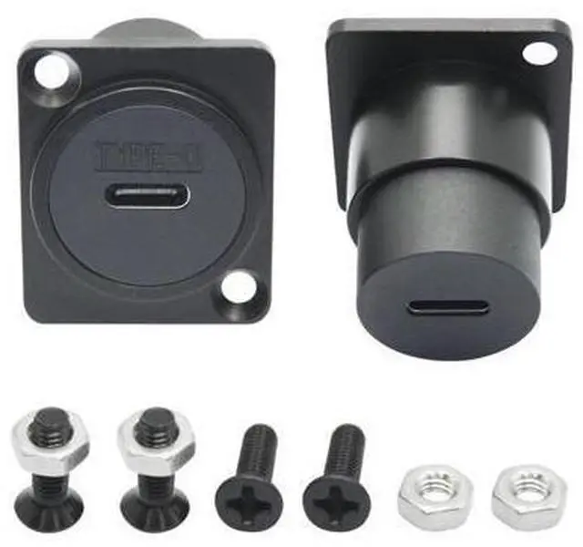 Main image of Vszerda 2Pcs USB 3.1 Panel Mount Connector Socket, D-Type USB Type C Female to Female Panel Fixed Pass Through Module with Install Screw, 10Gbps High Speed Data Extension Adapter