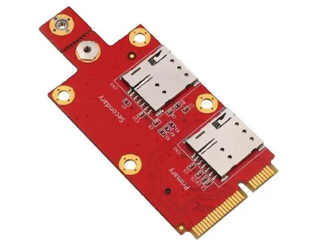 Main image of Vszerda M.2 (NGFF) Key B to Mini PCI-E Adapter for 3G/4G/5G Module with Dual Nano SIM Card Slot (with 2 Nano SIM Card Slots)