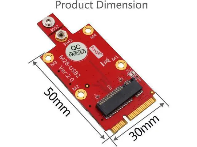 Alt view image 6 of 7 - Vszerda M.2 (NGFF) Key B to Mini PCI-E Adapter for 3G/4G/5G Module with Dual Nano SIM Card Slot (with 2 Nano SIM Card Slots)