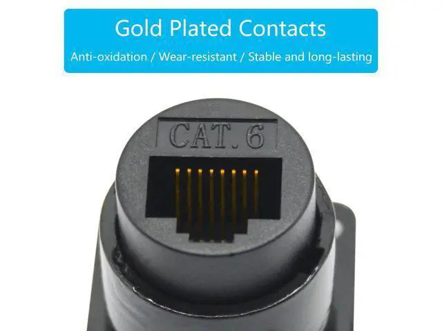 Alt view image 2 of 6 - Vszerda 2Pcs RJ45 Panel Mount Connector, D-Type RJ45 Cat6 Female to Female Through Socket with Install Screw, Ethernet Extension Coupler Adapter
