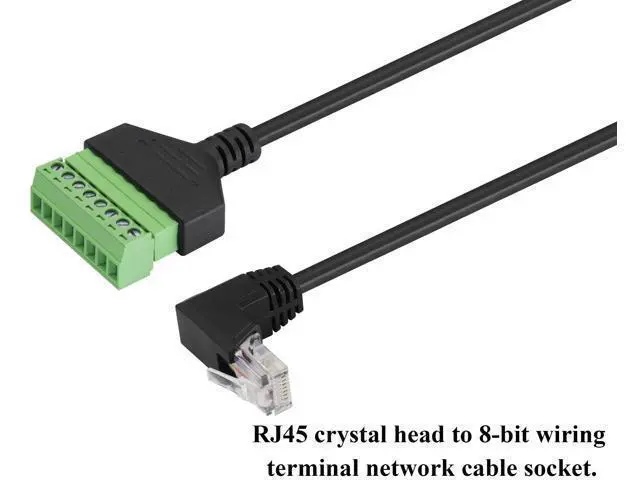 Alt view image 4 of 7 - Vszerda RJ45 Screw Terminal Adapter Cable,90 Degree (Up Bend) RJ45 Male to 8-Pin Screw Block Terminal Connector Extender for Cat5/6/7 Ethernet Extender AV CCTV DVR Network Adapter.(2Pack/30cm-UP)