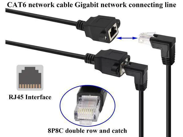 Alt view image 5 of 7 - Vszerda RJ45 Screw Terminal Adapter Cable,90 Degree (Up Bend) RJ45 Male to 8-Pin Screw Block Terminal Connector Extender for Cat5/6/7 Ethernet Extender AV CCTV DVR Network Adapter.(2Pack/30cm-UP)