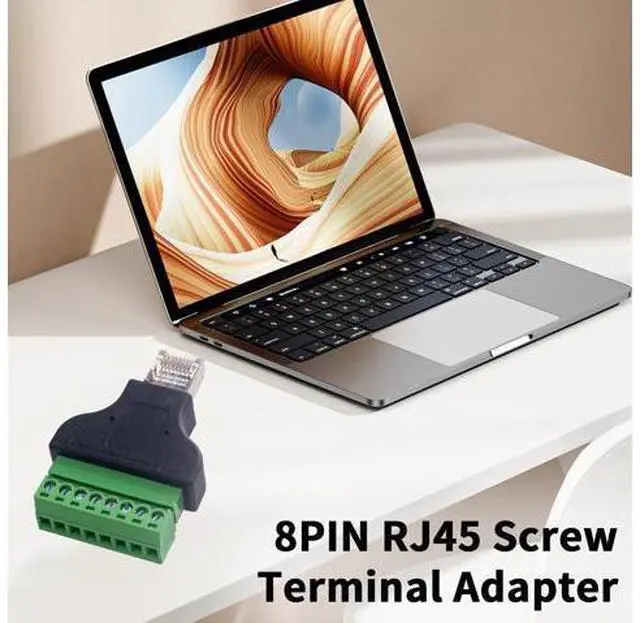 Alt view image 7 of 7 - Vszerda RJ45 Screw Terminal Adapter 2-Pack, Network Ethernet Adapter, RJ45 Breakout Board 8p8c Male to 8 Pin AV Terminal Screw Converter Block Plug for CCTV, Cat5, Cat6