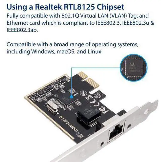 Alt view image 3 of 6 - Vszerda 2.5 Gigabit Ethernet PCI Express PCI-E Network Interface Card 10/100/1000/25000 Mbps RJ45 LAN SI-PEX24059