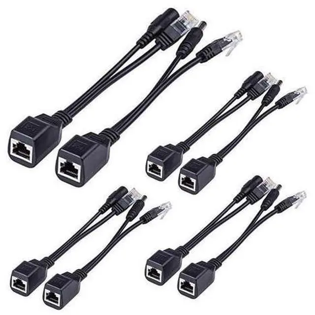 Main image of Vszerda 4 Pairs Passive POE Injector & POE Splitter Kit, 10/100Mb/s RJ-45 Port Power Over Ethernet