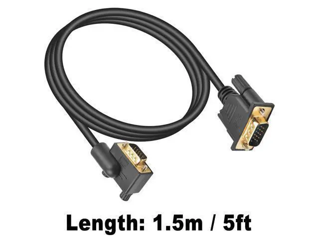 Alt view image 7 of 7 - Vszerda VGA to VGA Cable 5ft, 90 Degree VGA Cable, Left Angle VGA Cord, 15 PIN VGA Monitor Cable, Computer Monitor Cable,VGA Male to Male Cord 1080p High Resolution