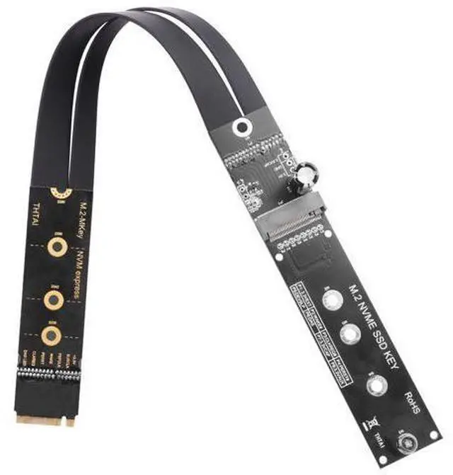 Alt view image 3 of 6 - Vszerda M.2 NVMe SSD Extension Cable M2 M-Key NVME Male to Female Adapter for Motherboard SSD 2230/2242/2260/2280 NVME Support only (33 cm/13 in)