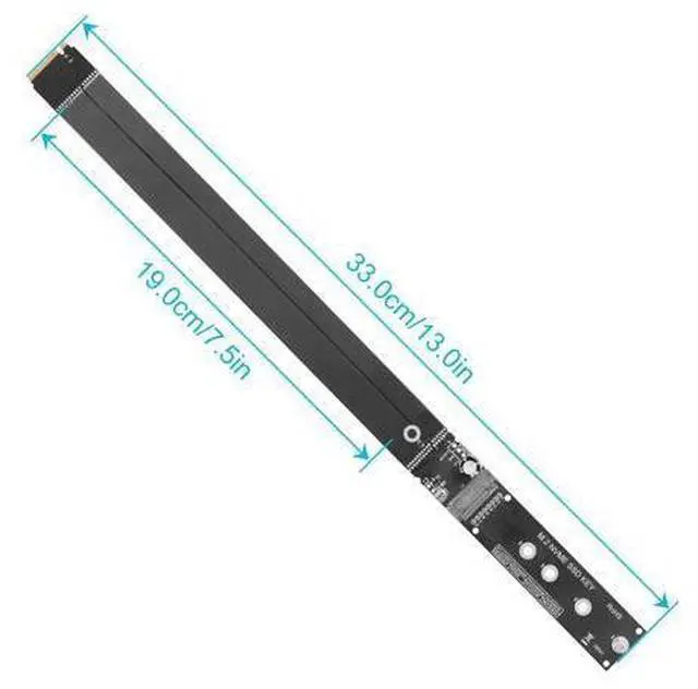 Alt view image 4 of 6 - Vszerda M.2 NVMe SSD Extension Cable M2 M-Key NVME Male to Female Adapter for Motherboard SSD 2230/2242/2260/2280 NVME Support only (33 cm/13 in)
