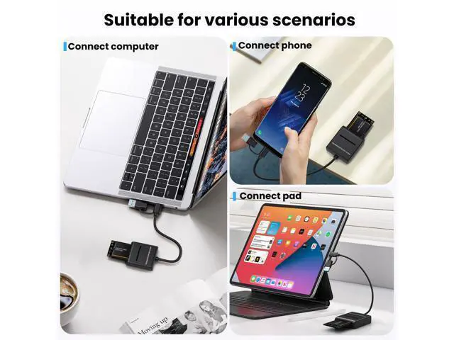 Alt view image 2 of 7 - Vszerda USB 3.0 USB-C Type-C & Type-A Dual Connector to MSATA SSD Docking External Cable Enclosure 5Gbps