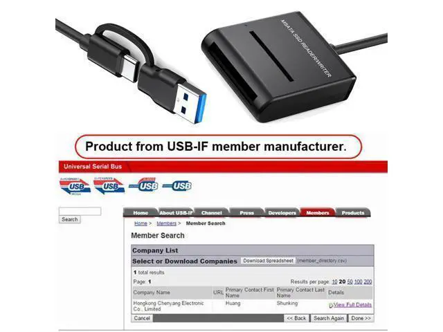 Alt view image 6 of 7 - Vszerda USB 3.0 USB-C Type-C & Type-A Dual Connector to MSATA SSD Docking External Cable Enclosure 5Gbps