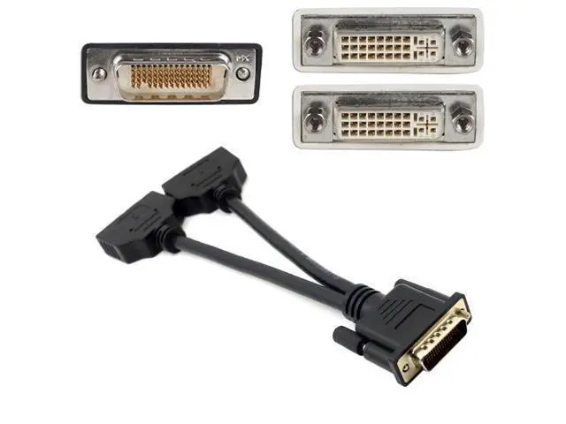 Alt view image 4 of 7 - Vszerda DMS-59 Male to Dual DVI 24 + 5 Female Splitter Extension Cable for Graphics Cards and Monitors