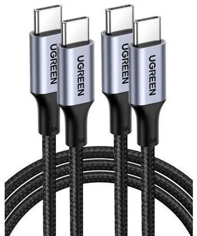 Main image of USB C to USB C Cable, 100W 2-Pack USB C Charger Cable for iPhone 17/17 Air/17 Pro/17 Pro Max/16, MacBook Pro, iPad Pro, Dell XPS, Samsung Galaxy S25/S24/S23 Ultra, Switch, Pixel, 1.6FT Black