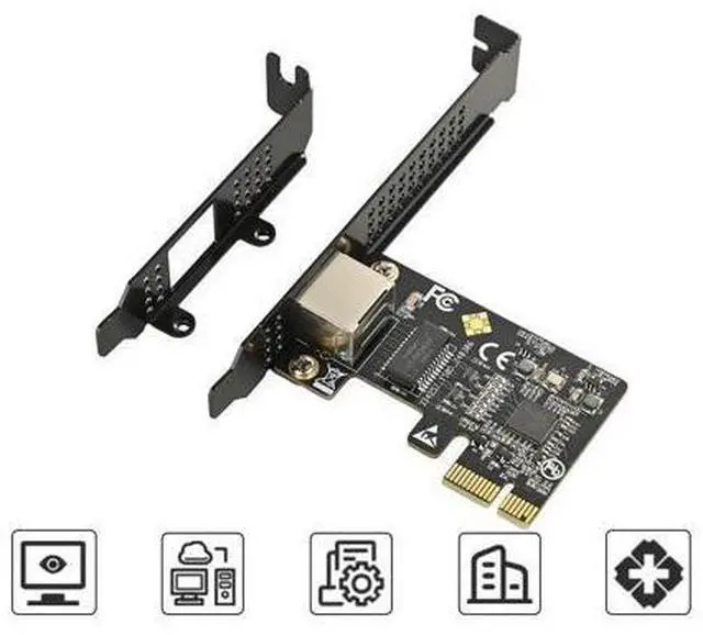 Alt view image 2 of 4 - Vszerda 5.0GB PCIe Network Card PCIe to 5.0 Gigabit Ethernet Network Card, Supports Windows 11/10/8.1/8/7, Win Server 2022/2019/2016, Linux