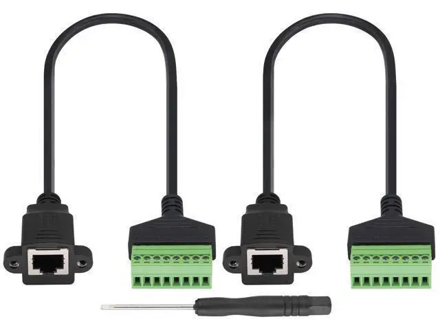 Alt view image 2 of 7 - Vszerda RJ45 Screw Terminal Connector Cable RJ45 Female to 8 Pin Solderless Wire Screw Terminal Network Connector RJ45/8P 8C Ethernet Cable for AV CCTV DVR etc in-Line Coupler.(30cm/2Pack)