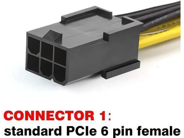 Alt view image 2 of 2 - Vszerda 6 Pin PCIe Extension Cable PCIe 6 Pin Female to PCIe 6 Pin Male Extension Power Supply Cable 32 inches 18 AWG (2 Pack)