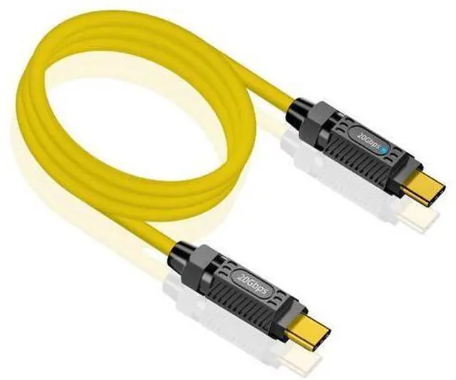 Main image of Vszerda USB C to USB C Cable 3ft, 20Gbps Type C Silicone Data Charger Cable, Type C Charging Cable 140W, with LED Light, Support 8K@60Hz Video for MacBook Pro,Galaxy S23 S22, Yellow