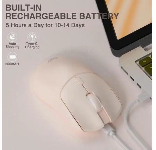 Alt view image 7 of 7 - SC580X Wireless Gaming Mouse, Tri-Mode 2.4G/BT5.0/USB-C Gaming Mice with 12000 DPI, 6 Programmable Buttons, Rechargeable Computer Mouse for Laptop/PC/Mac/Tablet
