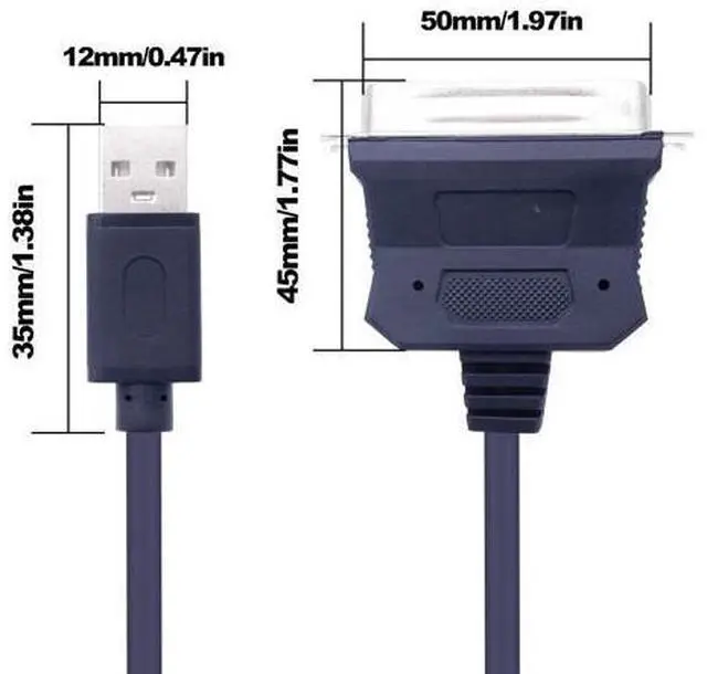 Alt view image 2 of 14 - Vszerda USB to CN36 Parallel Port Printer Cable USB 2.0 to Centronics 36 Pin Parallel IEEE 1284 Printer Adapter Cable Converter Cord-1.2M/3.9FT